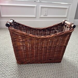 Rustic Brown Wicker Storage Basket